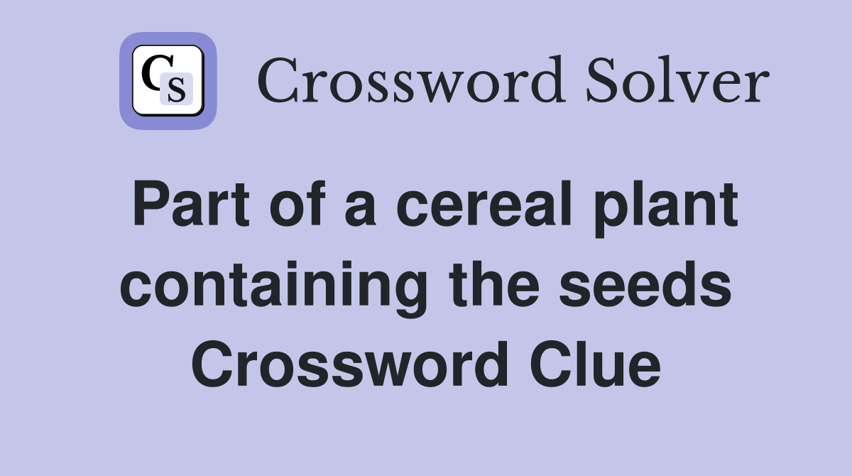 Part of a cereal plant containing the seeds Crossword Clue Answers